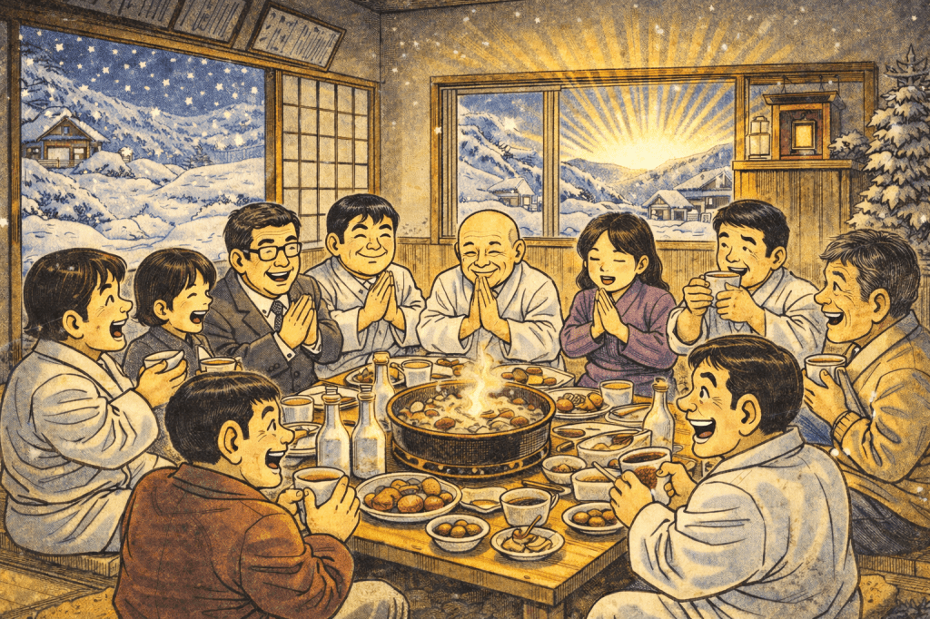 1月、2月は雲原各地で「お日まち」が開催されています